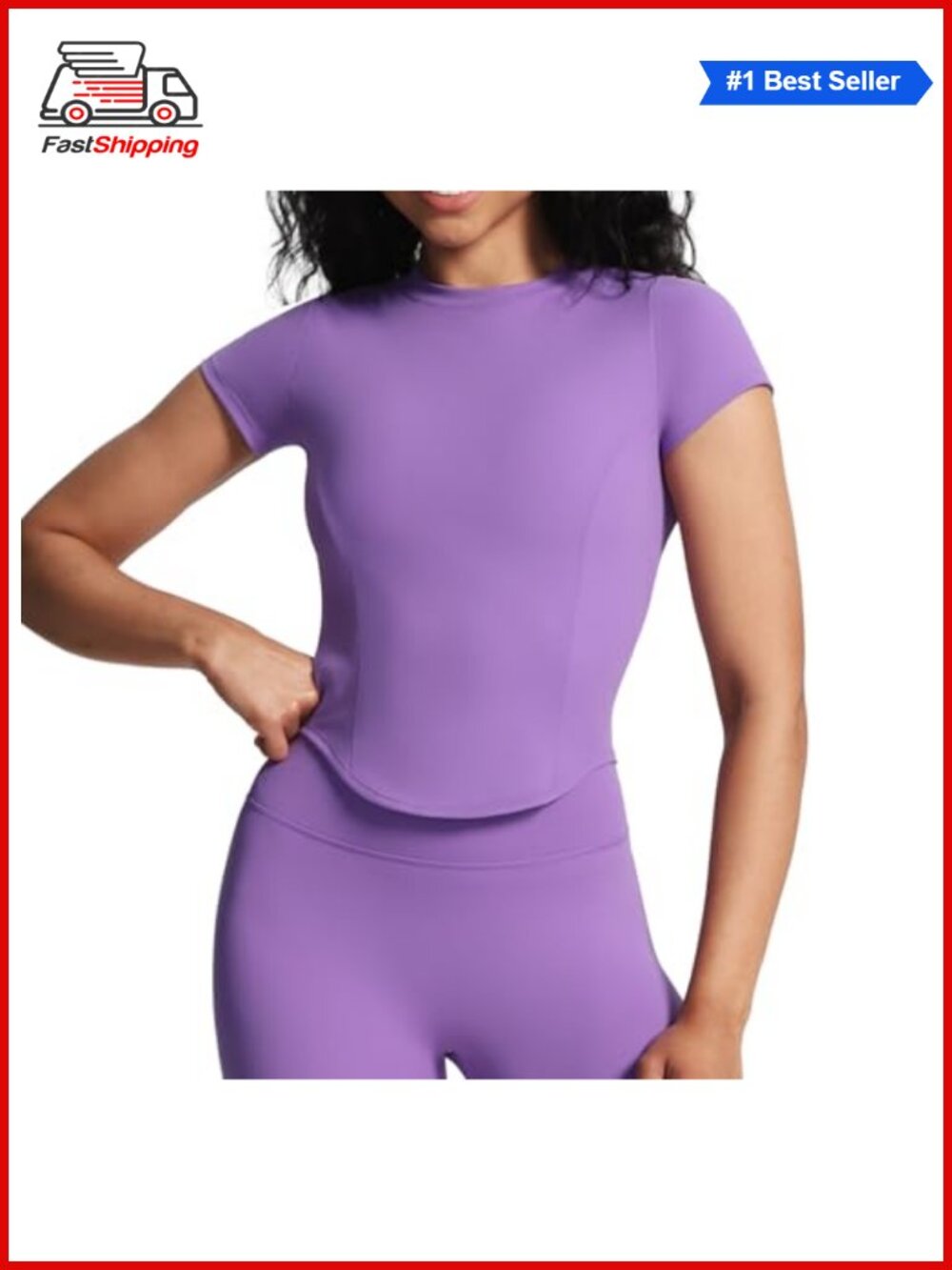 Aoxjox GEO Short Sleeve Crop Top Tee Without Padded Bra